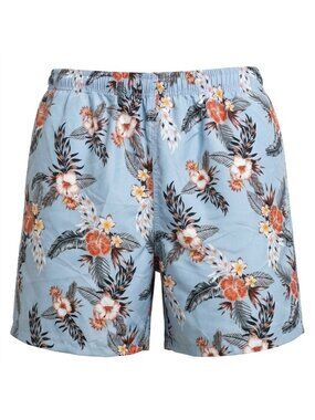 Men's Quick Dry Swim Trunks, Tropical Floral Pattern, P33